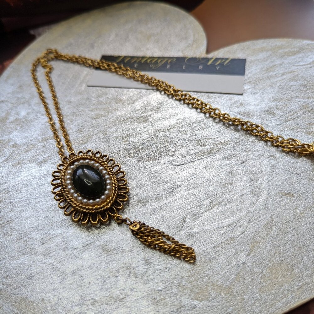 Jade Spinach Color Pendant Brooch Two in one Necklace with Chain 18k gold Plated